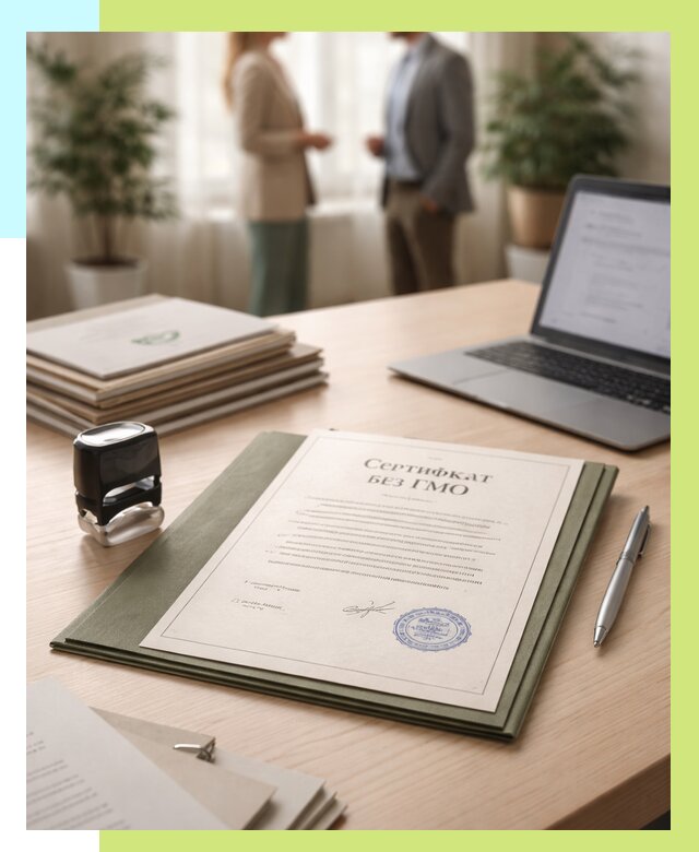 Сертификат без ГМО в Дальнереченске от 7643 р. оформить срочно Алешин-Длн